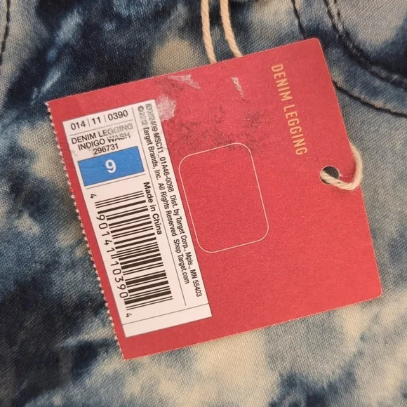 NWT Mossimo Tie Dye Fit 6 Coupe 6 Super Stretch Denim Legging Junior 9 Blue Boho - Picture 9 of 16